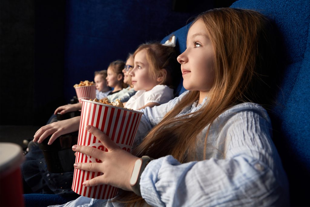 Paignton Cinema Kids Enjoying Popcorn