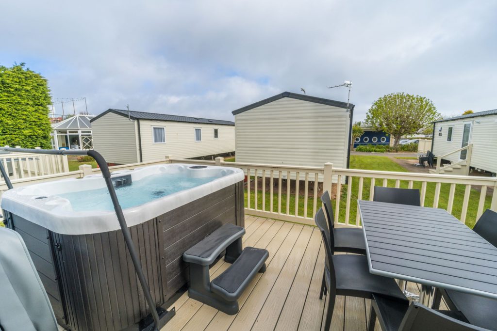Our Signature Hot Tub caravans come with a private decking area