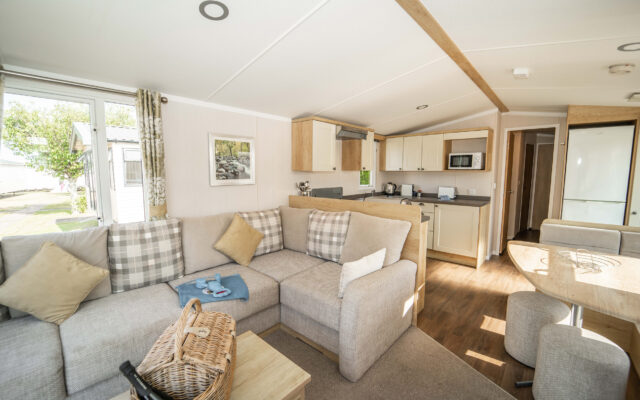 Platinum Caravan Living Room and Kitchen Beverley Holidays