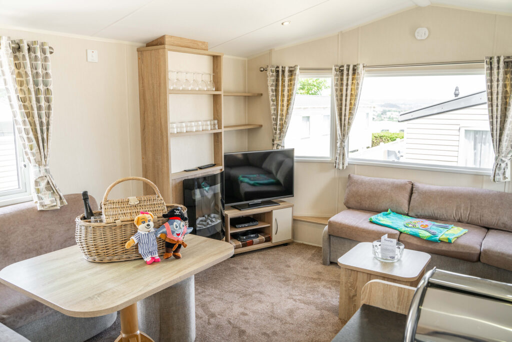Select Caravan Living Room with TV Beverley Holidays
