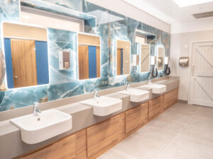 Facilities Block. Toilets, Showers. Under floor heating.