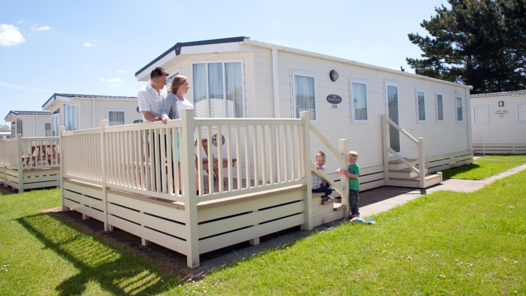 Family Enjoying a caravan holiday
