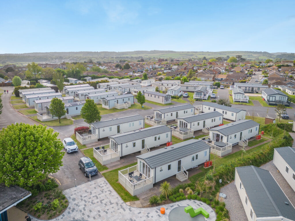 caravans on Beverley Park with countryside in the background