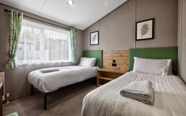 Collection 4 Hot Tub Lodge Twin Bedroom. ABI Kielder