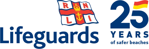 RNLI Lifeguards 25 years of safer beaches logo